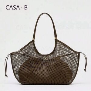 NEW to CASA B | The Sienna Mesh Brown Tote Bag